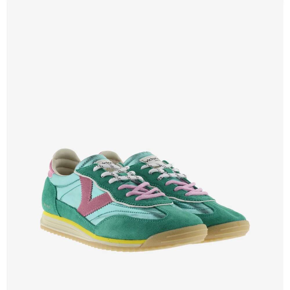 NEW VICTORIA SHOES women's saturno classic trainer shoes in metallic jade